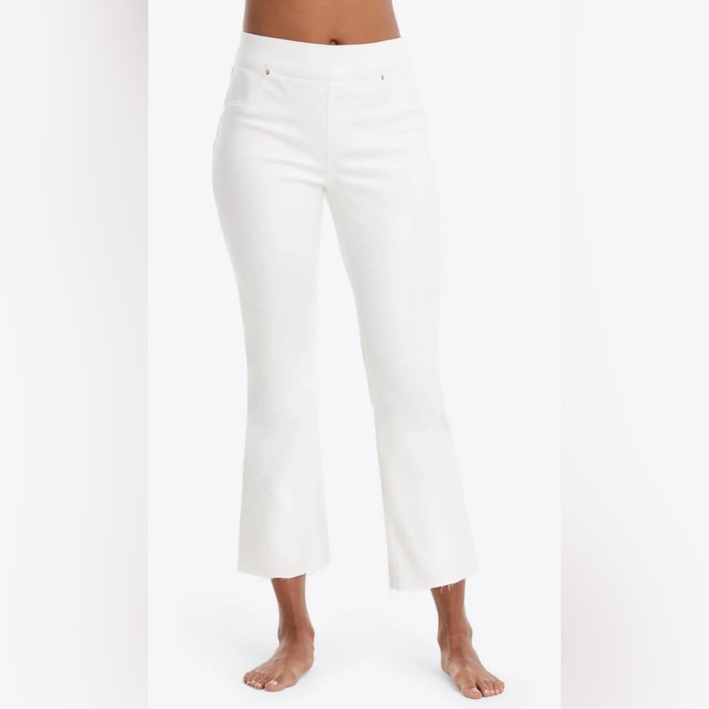 Spanx Cropped Denim Flare Capri L EUC